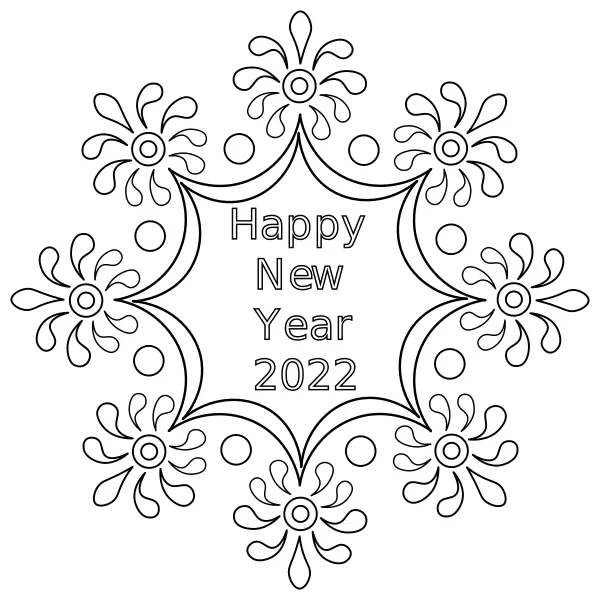 Mandala – Šťastný nový rok 2022 | Online omalovánky pro děti