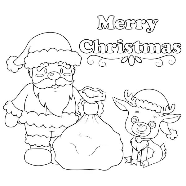 Santa se sobem | Online omalovánky pro děti