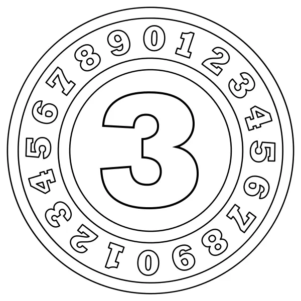 Číslo 3 | Online omalovánky pro děti