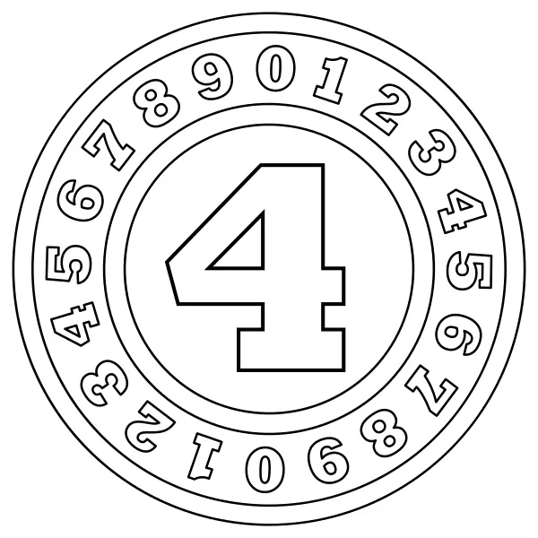 Číslo 4 | Online omalovánky pro děti