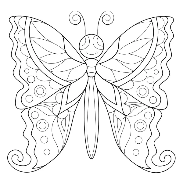 Mandala – motýl | Online omalovánky pro děti