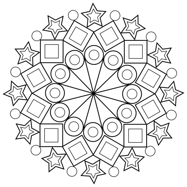 Geometrická mandala | Online omalovánky pro děti