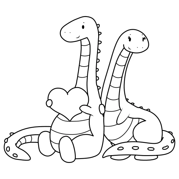 Zamilovaní dinosauři | Online omalovánky pro děti