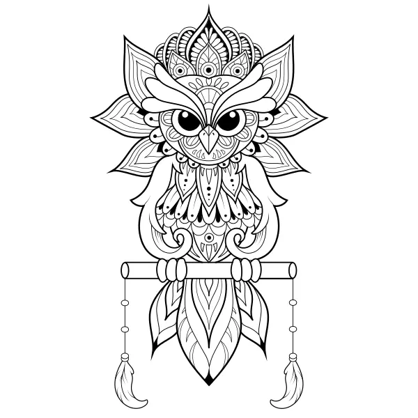Sova mandala | Online omalovánky pro děti