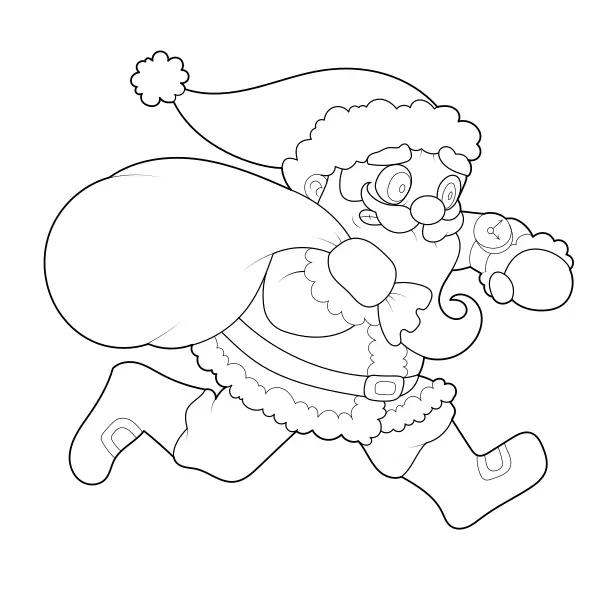 Santa spěchá | Online omalovánky pro děti