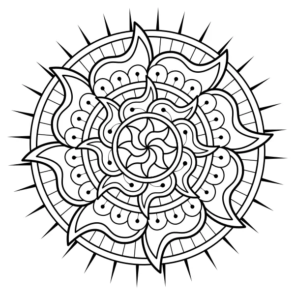 Sluneční mandala | Online omalovánky pro děti