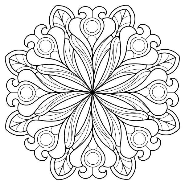 Květinová mandala | Online omalovánky pro děti