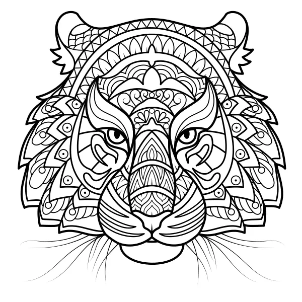 Mandala – Tygr | Online omalovánky pro děti
