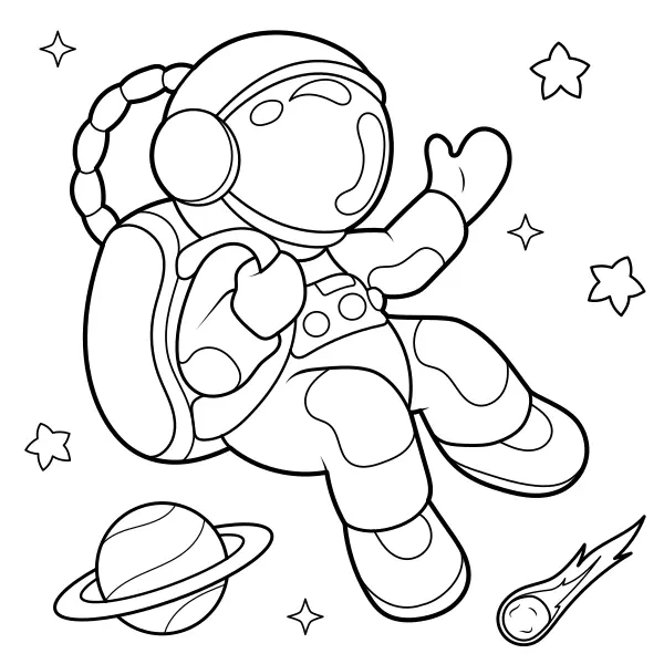 Kosmonaut | Online omalovánky pro děti
