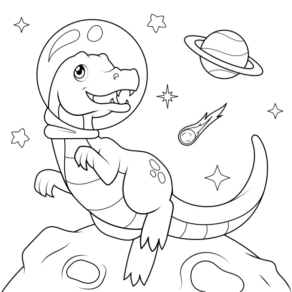 Dinosauři ve vesmíru | Online omalovánky pro děti