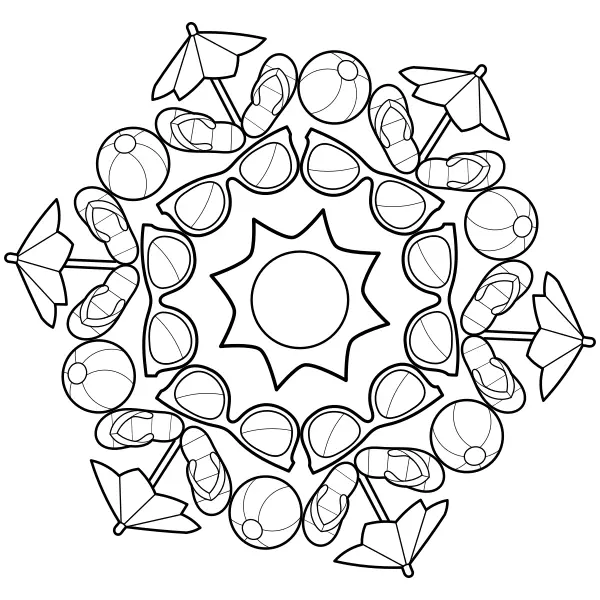 Letní mandala | Online omalovánky pro děti