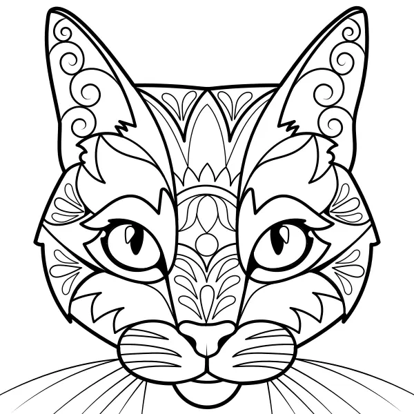 Mandala – Kočka | Online omalovánky pro děti