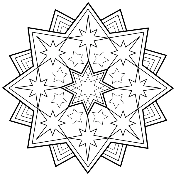 Mandala – Hvězda | Online omalovánky pro děti