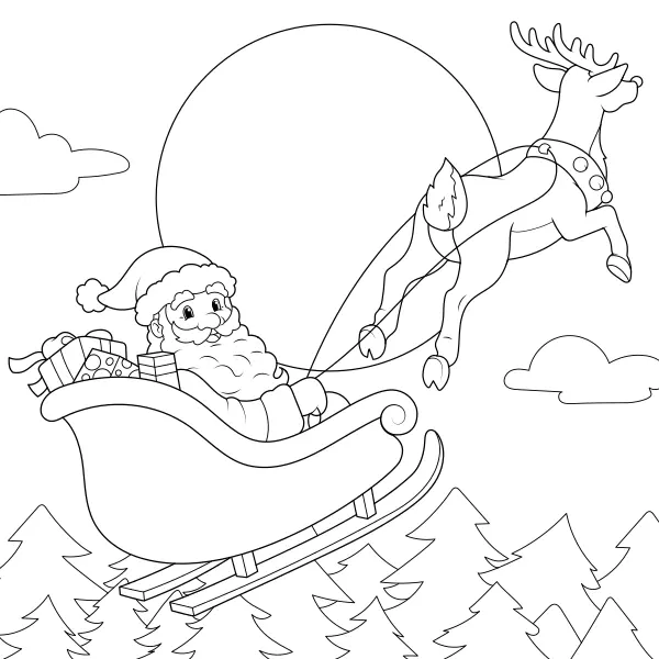 Santa se sobem | Online omalovánky pro děti