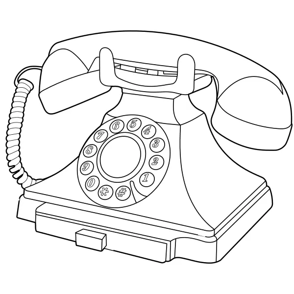 Retro telefon | Online omalovánky pro děti