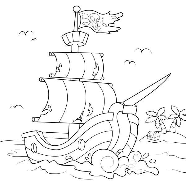 Pirátská loď | Online omalovánky pro děti