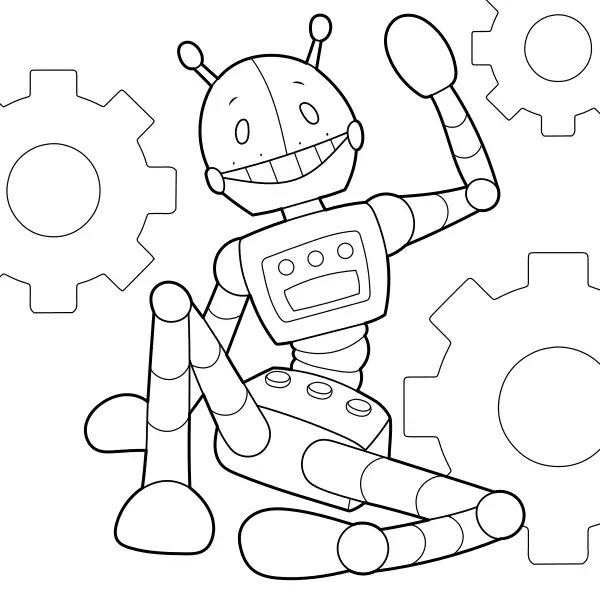 Mávající robot | Online omalovánky pro děti