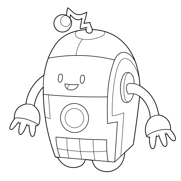 Zaoblený robot | Online omalovánky pro děti