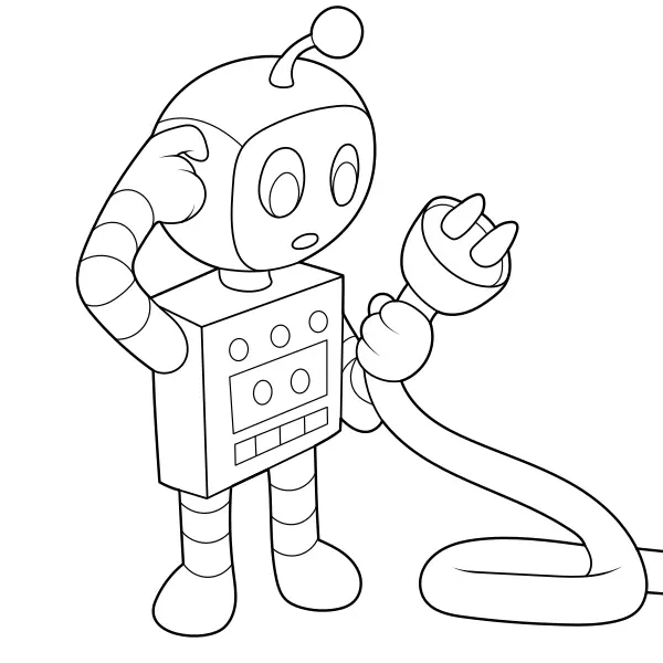 Robot se zástrčkou | Online omalovánky pro děti