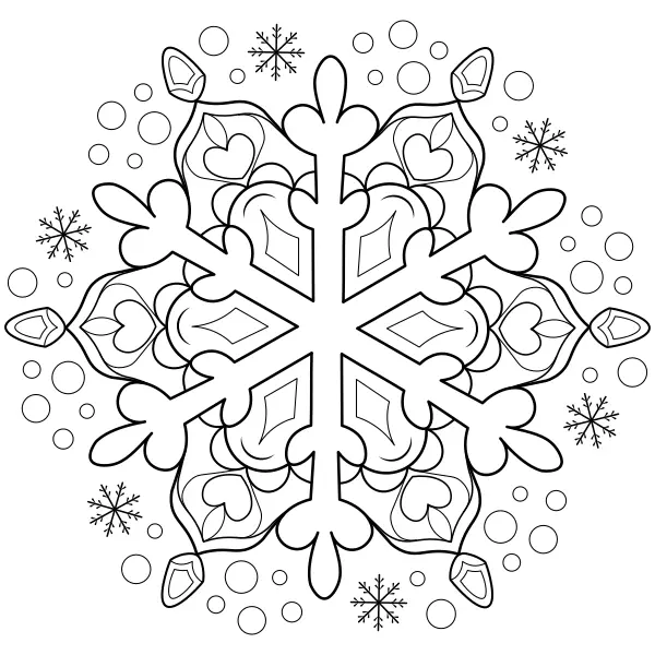 Zimní mandala | Online omalovánky pro děti
