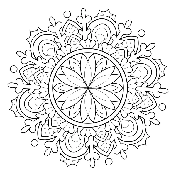 Mandala – zimní květina | Online omalovánky pro děti