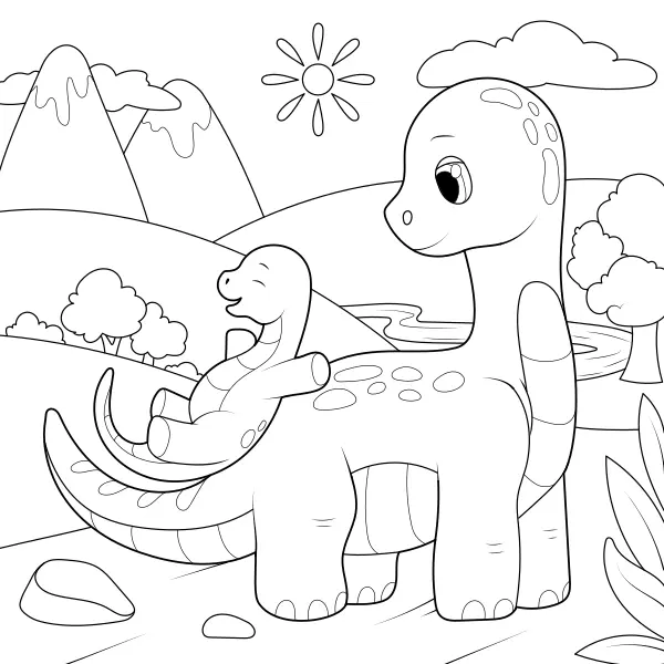 Dinosaury si hrají | Online omalovánky pro děti