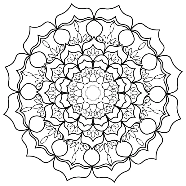 Mandala – květina | Online omalovánky pro děti