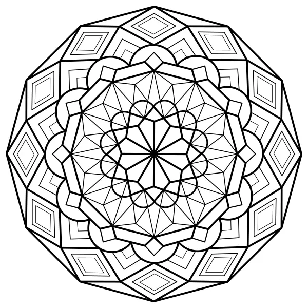 Mandala – geometrická | Online omalovánky pro děti