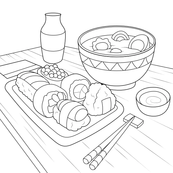Sushi | Online omalovánky pro děti