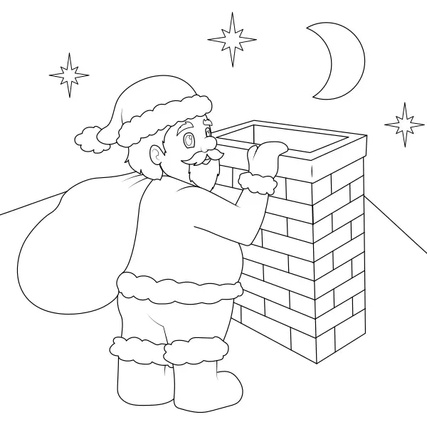 Santa Claus u komína | Online omalovánky pro děti