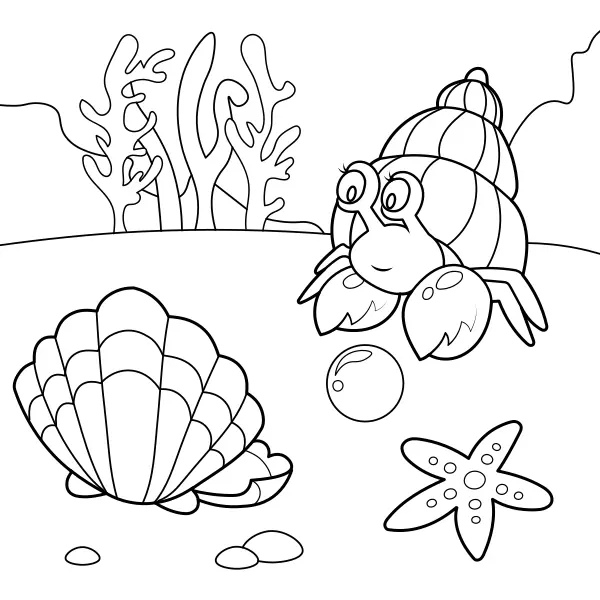 Krab a perla | Online omalovánky pro děti
