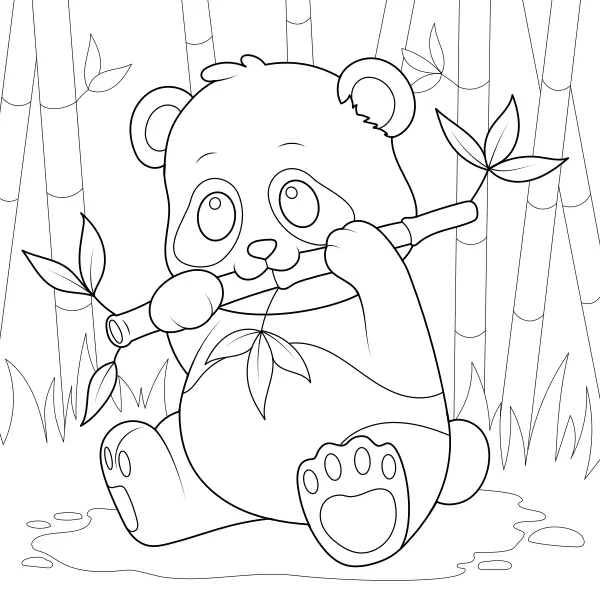 Panda jí bambus | Online omalovánky pro děti